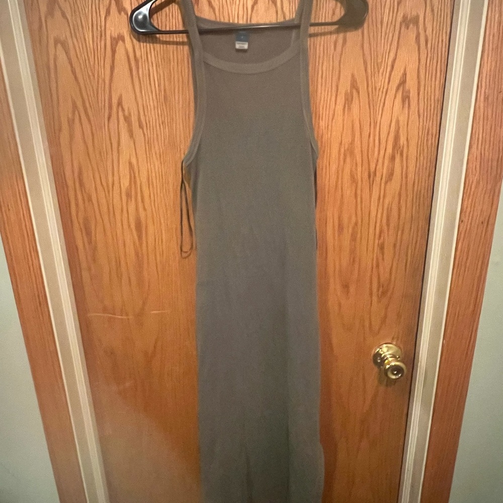 Pretty Comfortable Ribbed Knit Bodycon Olive Green Old Navy Maxi Cami Dress